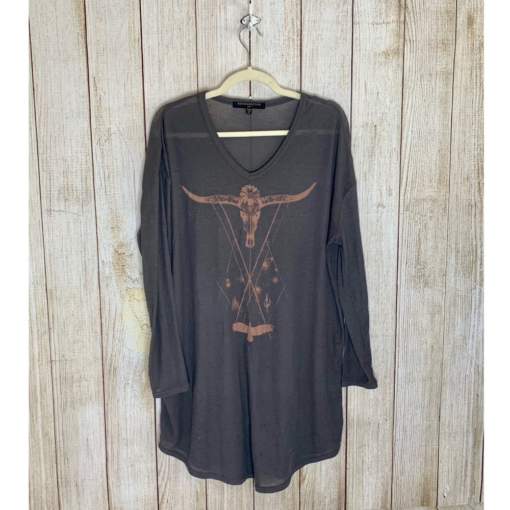 Retrospective Steer Skull Lightweight Sweater